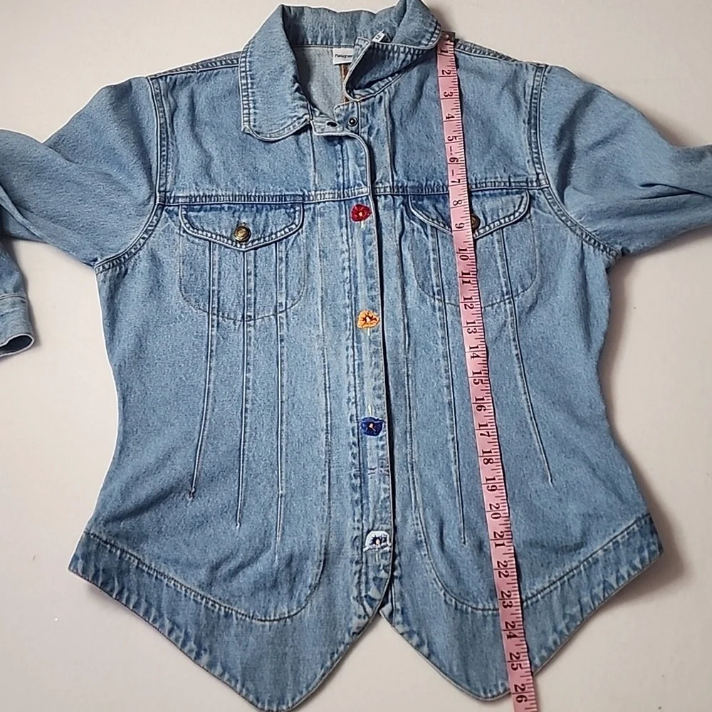 Newport News Vintage Floral Jean Denim Jacket